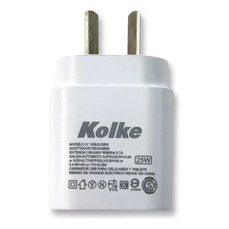 Cargador CARGA RÁPIDA (25W) USB
Tipo C - Kolke