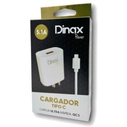 Cargador de celular tipo C - puerto USB de 5.1A - DINAX (QC3 SNCAR51TC)