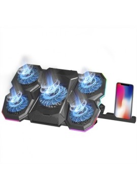 Base Refrigeradora RGB de 5 Ventiladores para Notebook - Kolke