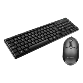 COMBO TECLADO USB MULTILASER TC501+ MOUSE MO300 USB CABLE NEGRO PACKAGING INDIVIDUAL