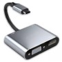 HUB ADAPTADOR HC-11 TIPO-C A HDMI+VGA+USB3.0+PD(100 )+3.5MM