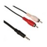 CONECTOR 1,8mts ESTÉREO MACHO DE 3.5mm a 2 RCA MACHO