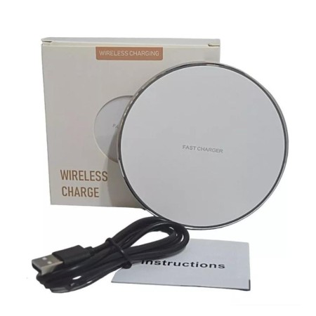 Cargador iPhone Samsung Huawei Inalambrico 15w Carga Rápida Color Blanco