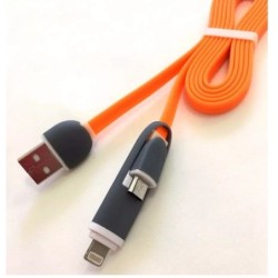 Cable de datos Usb 2 En 1para Iphone + microUsb