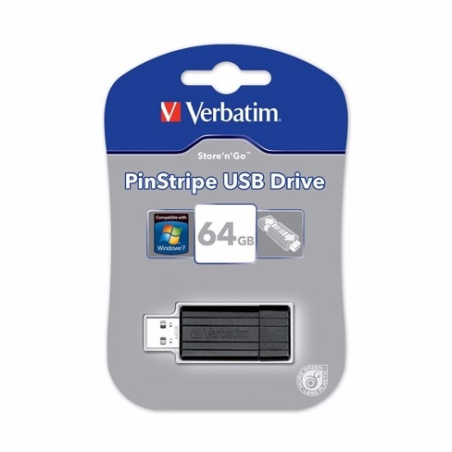 Pendrive Verbatim Pinstripe 64gb Retractil Usb 2.0