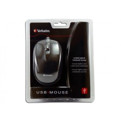 Mouse con cable para computadora portátil  Negro - Verbatim