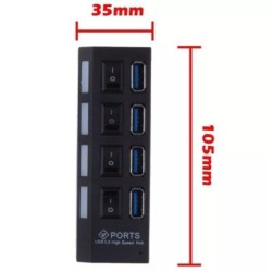 Hub USB 4 Puertos
2.0 con tecla de corte en Cada Usb