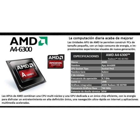 Microprocesador Amd Apu A4 6300 3.7ghz 1mb