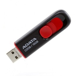 Pendrive 16gb Adata Negro Rojo C008 Original Usb 2.0