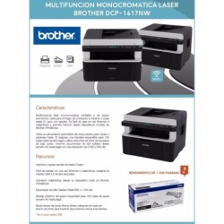 BROTHER IMPRESORA LASER MULTIFUNCION DCP-1617NW
