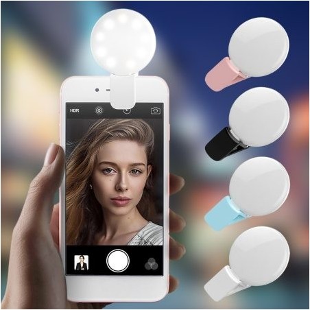 Aro Luz Led Selfie Miniq Portatil Clip Para Celulares