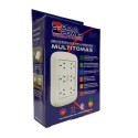 Zapatilla Multitoma 6 Enchufes Protector Termico y Cable Pared