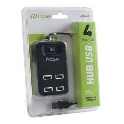Hub Usb 2.0 Noga 4 Puertos Zapatilla Usb Ngh-43 botón de encendido