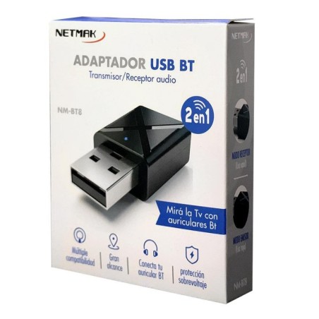 Adaptador Usb Bluetooth Transmisor/ Receptor NM-BT8 Netmak