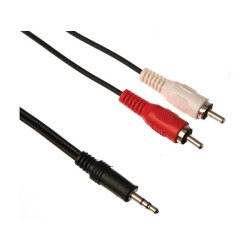 CONECTOR 1,5mts ESTÉREO MACHO DE 3.5mm a 2 RCA MACHO