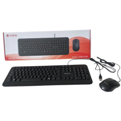 E-VIEW TECLADO Y MOUSE USB LD108+LD336