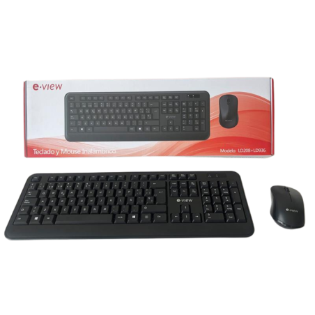 E-VIEW TECLADO Y MOUSE INALAMBRICO LD208+LD936