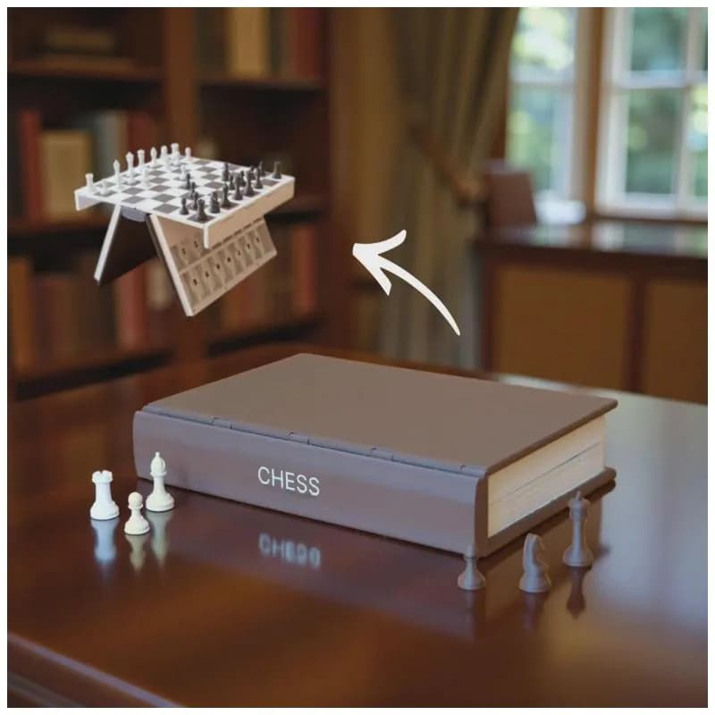 PlayBook'd — Ajedrez magnético tipo libro (impreso en 3D)