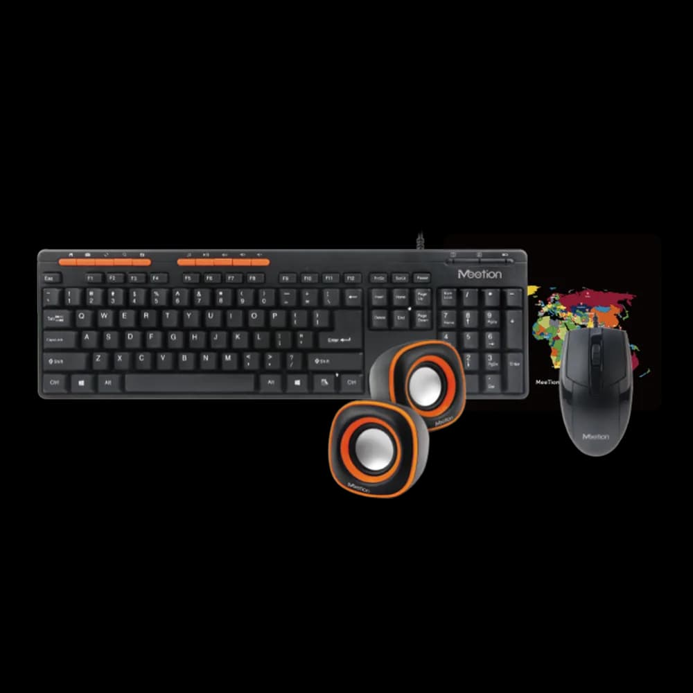 Combo Teclado + Mouse + Parlantes USB + Mouse Pad Meetion C105