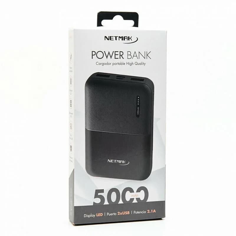 Netmak Cargador Portable 5000MAH Micro/tipo C Negro NM-PB3