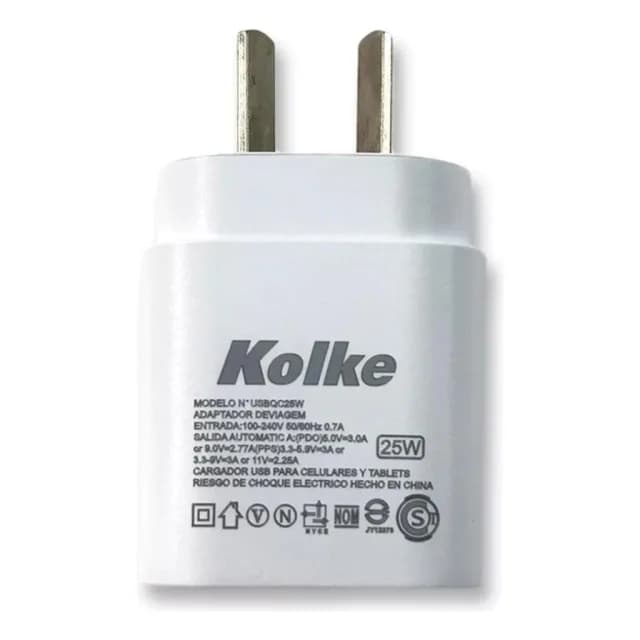 Cargador CARGA RÁPIDA (25W) USB Tipo C - Kolke