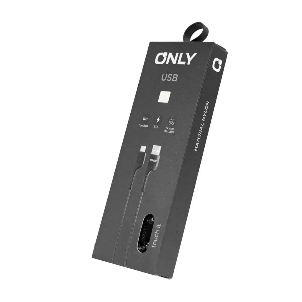 CABLE USB a MicroUSB TEXTIL ONLY MOD 58 NEGRO