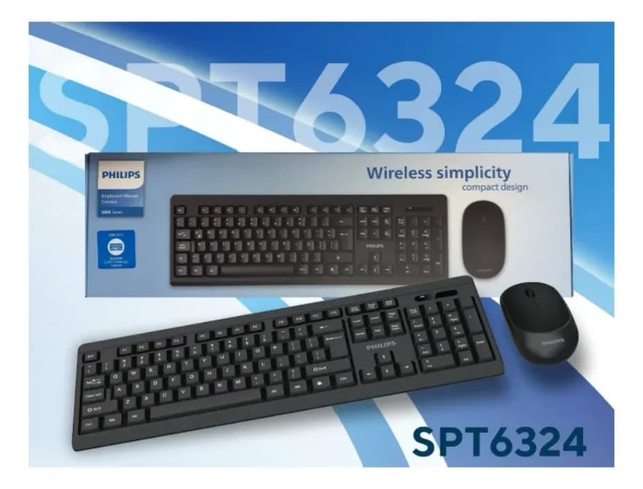 Kit Teclado Y Mouse Philips Inalambrico Spt6324b Negro