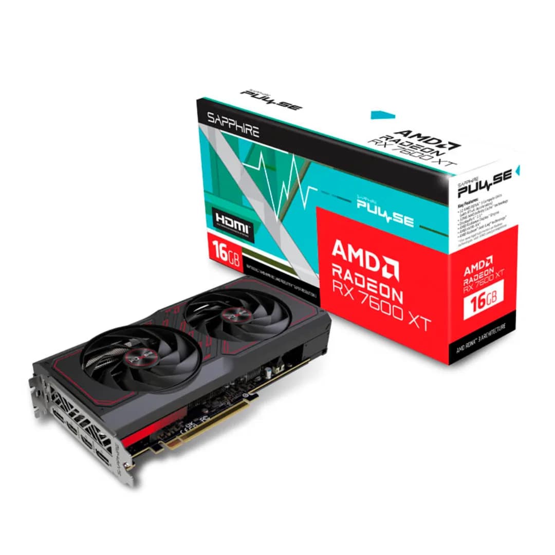 Placa de Video Sapphire Radeon Rx 7600 Xt Pulse Gaming 16GB GDDR6