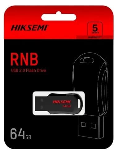 Pendrive 64gb USB 2.0 Hiksemi RNB 80MB/s Negro