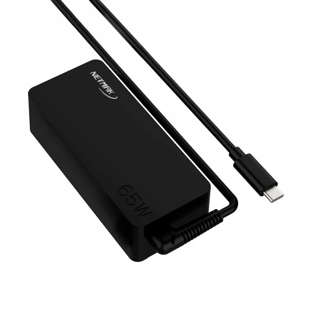 Cargador de Notebook Netmak NM-1265 65W Tipo C