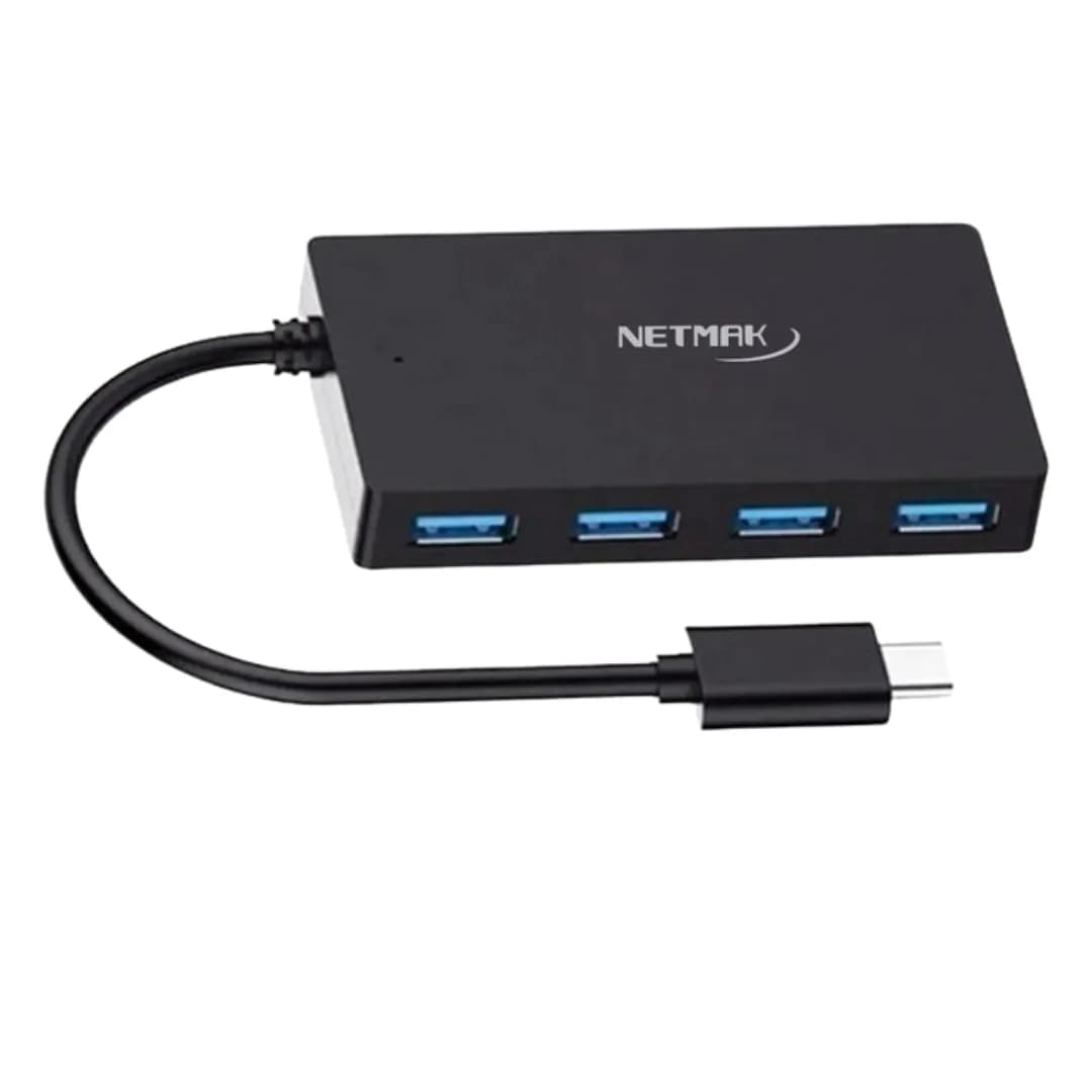 Hub Netmak Nm-hubc Tipo C Macho a 4 Puertos USB 2.0