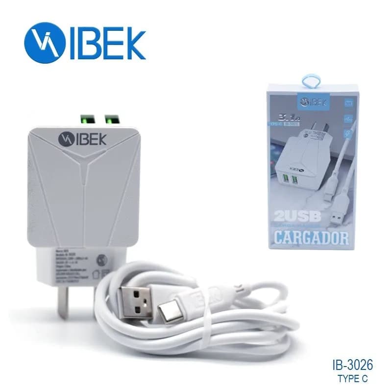 Cargador Ibek IB-3026 USB 3.1 a USB C