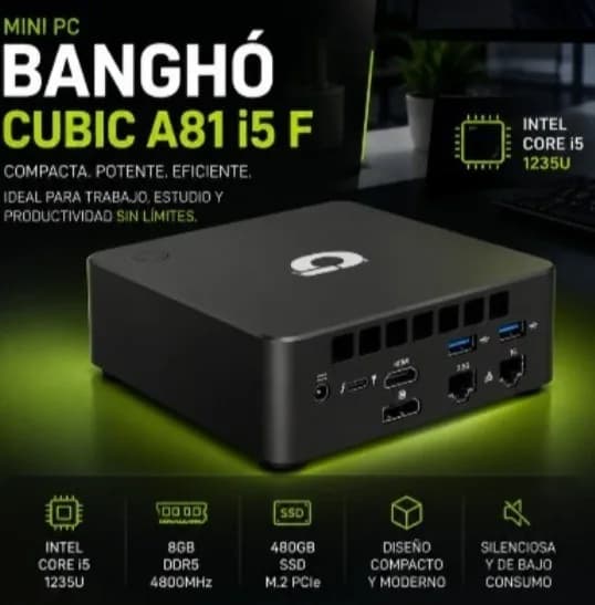 MINI PC BANGHO CUBIC A81 i5 F INTEL CORE i5-1235U 8GB SSD480