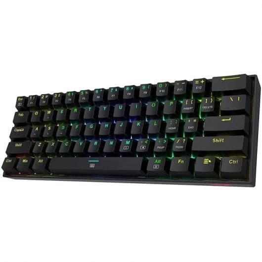 Teclado Gamer Mecanico Redragon K630 Rgb Dragonborn Black Compacto Switch Outemu Brown Tactil