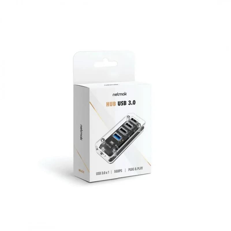 Hub Adaptador Netmak NM-AC12 Usb-a 3 Puertos USB 2.0 + 1 Puerto USB 3.0