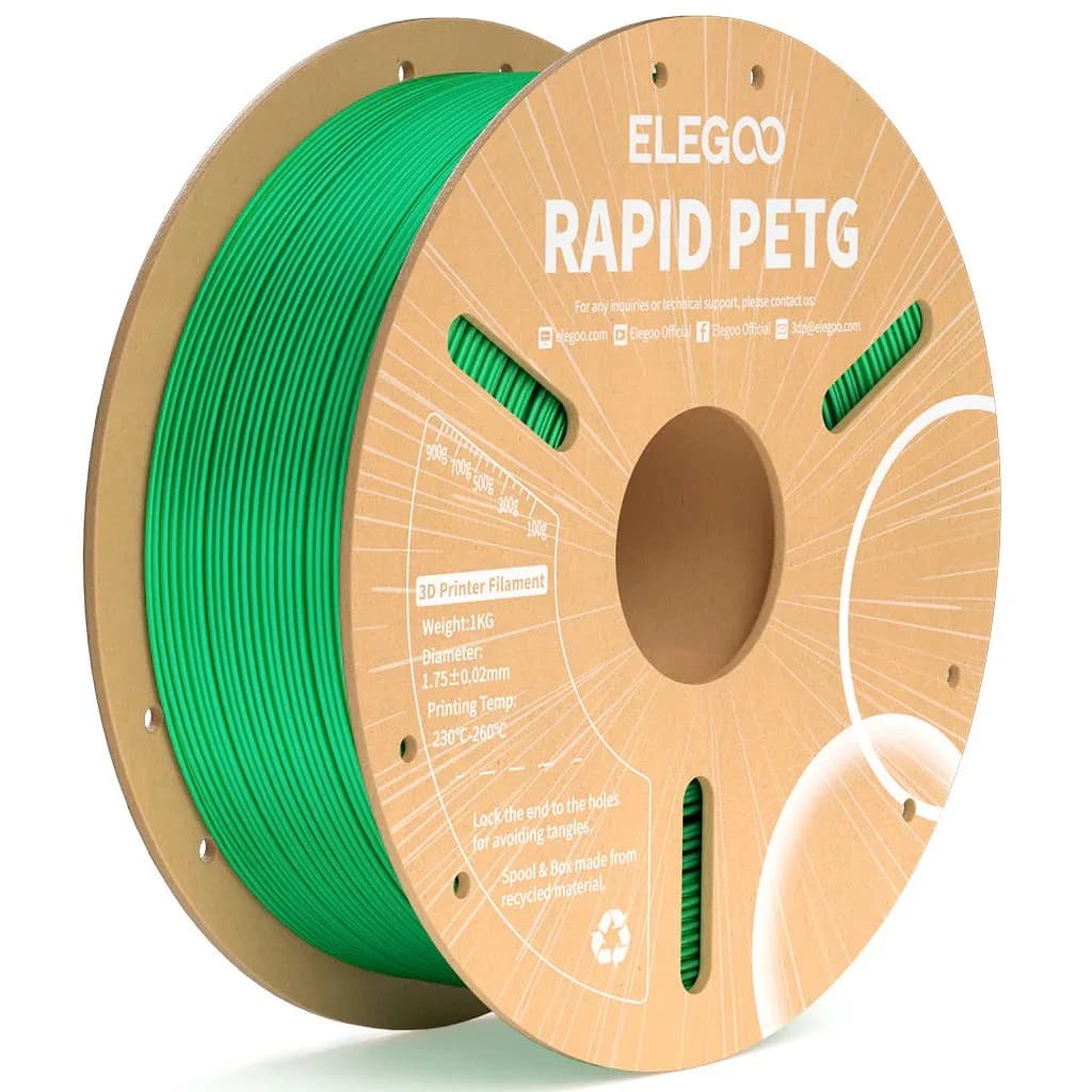 FILAMENTO ELEGOO PETG RAPIDA -1.75mm-1KG- VERDE