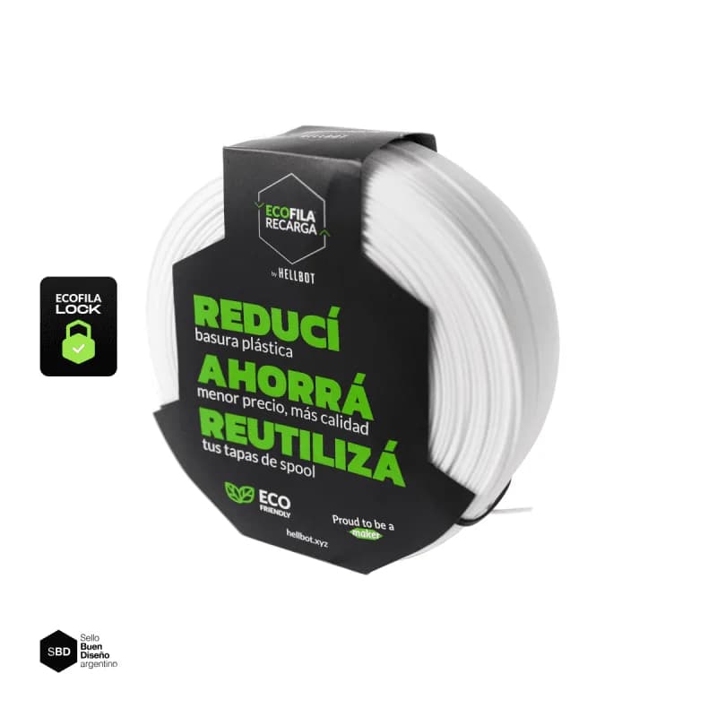 Recarga Ecofila Hellbot PLA – Blanco – Lock
