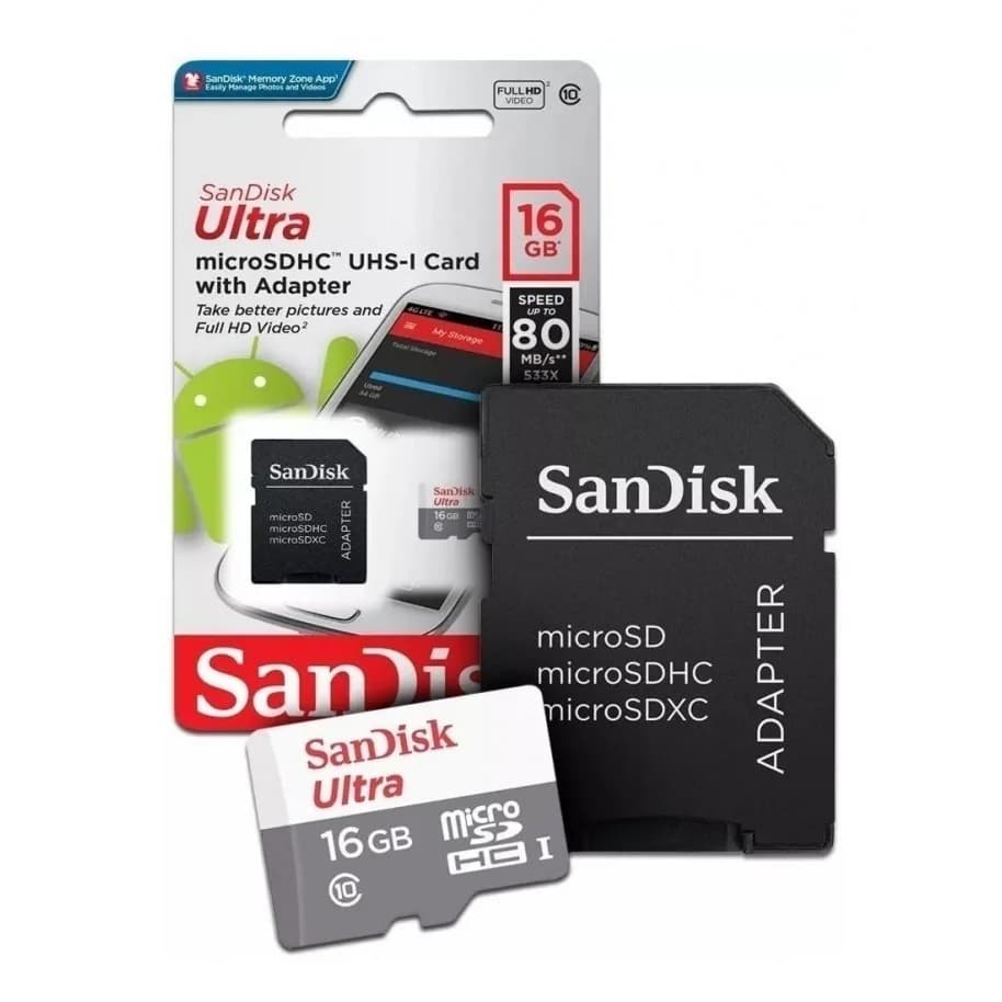 Memoria MicroSD 16GB SanDisk clase 10