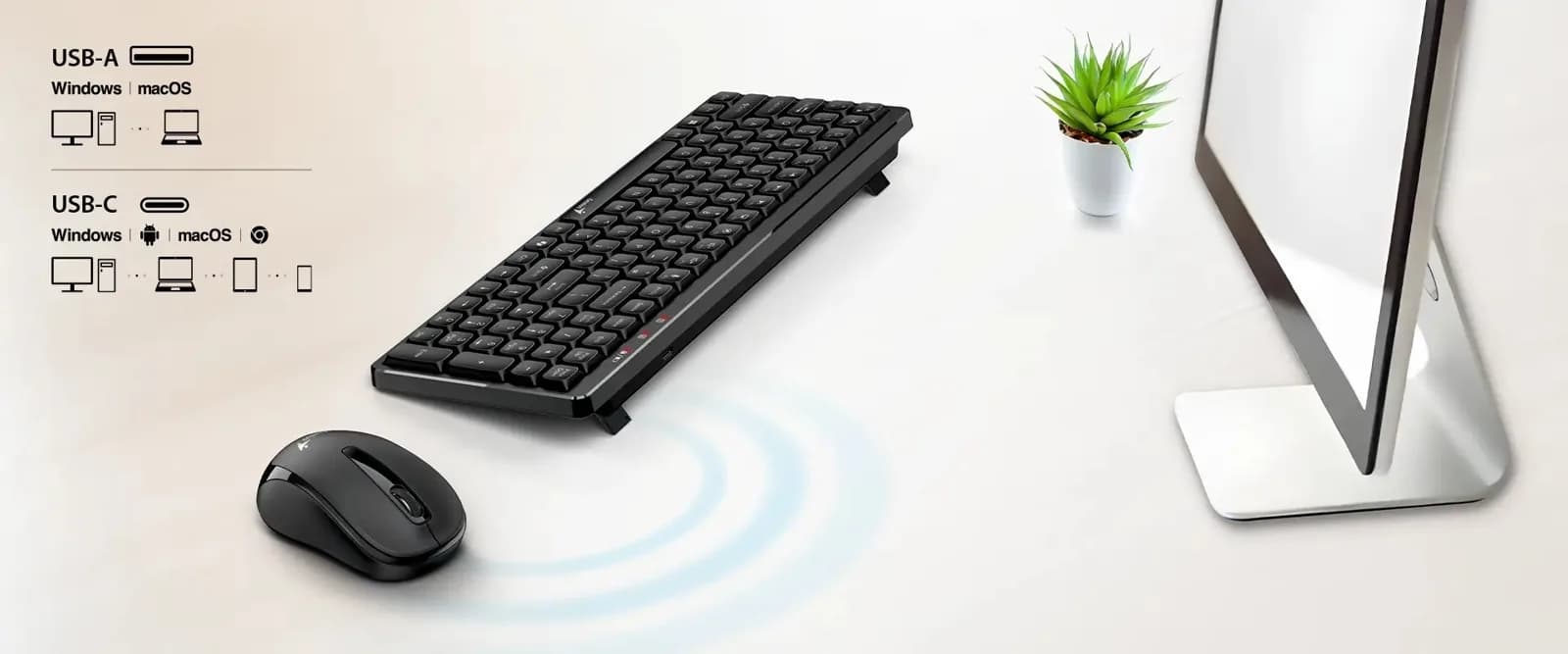 Kit Teclado y Mouse Genius LuxeMate Q8100 Inalambrico