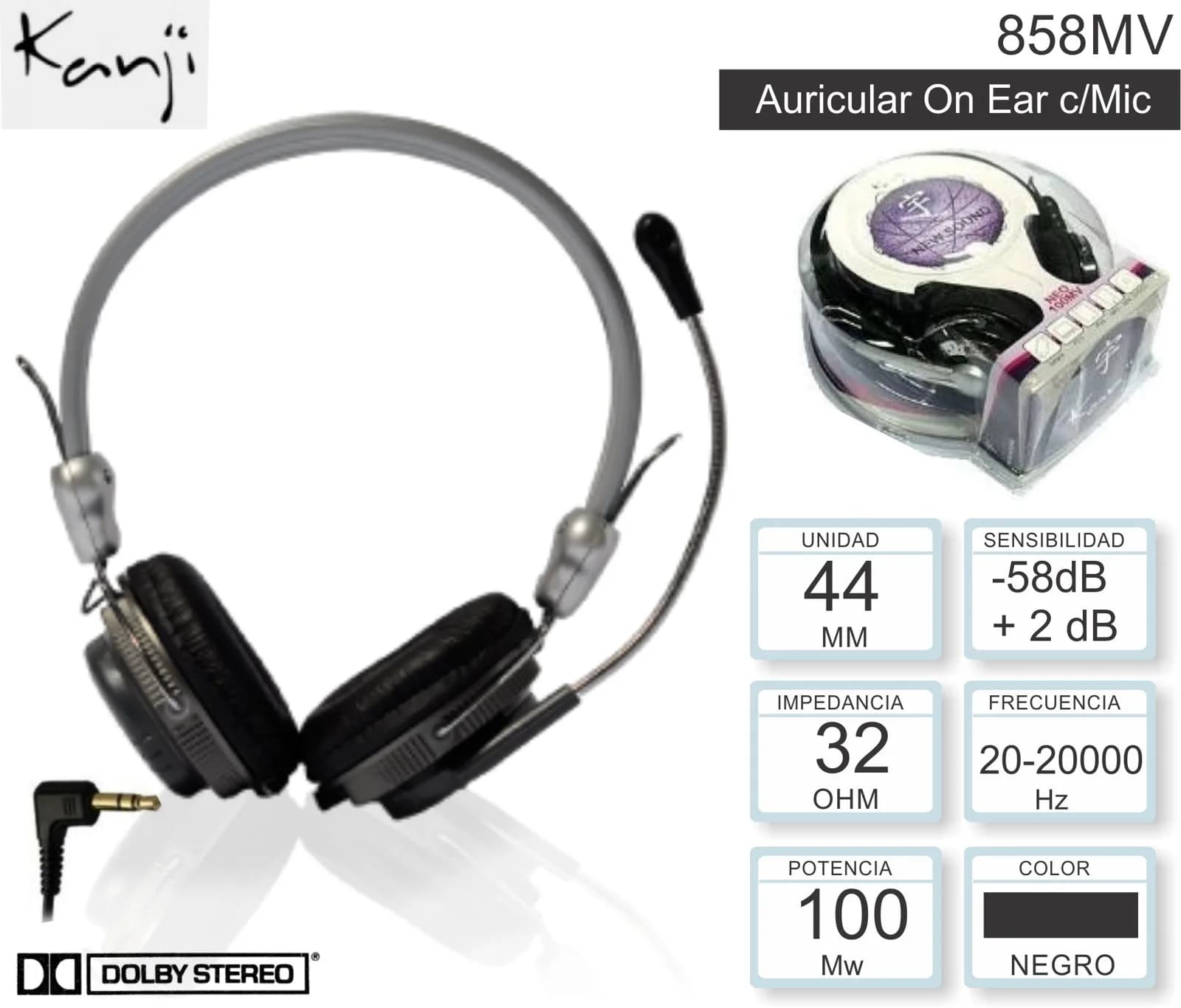 Auricular Kanji C/ Microfono KJ858MW