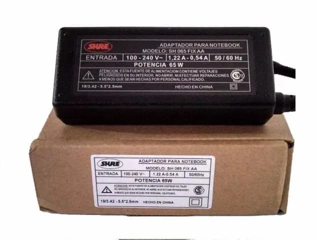Cargador Notebook Shure 90w 19v/3,4A para Samsung/Dell pin negro