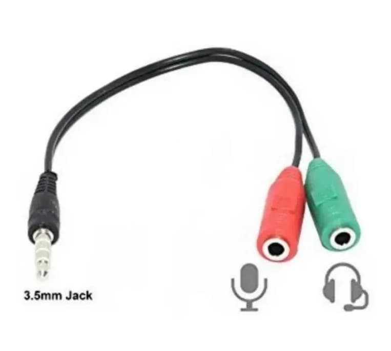Cable Adaptador Audio Jack Miniplug Macho 3.5mm. A 2 Jacks Hembra Mini Plug 3.5mm