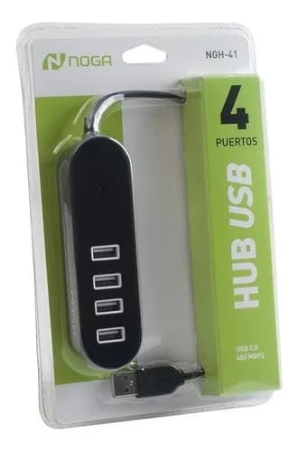 Hub Usb 2.0 Noga 4 Puertos Zapatilla Usb Ngh-41