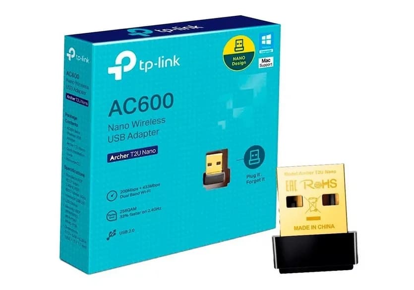Adaptador inalámbrico USB de banda dual AC600 Archer T2UTP- Link