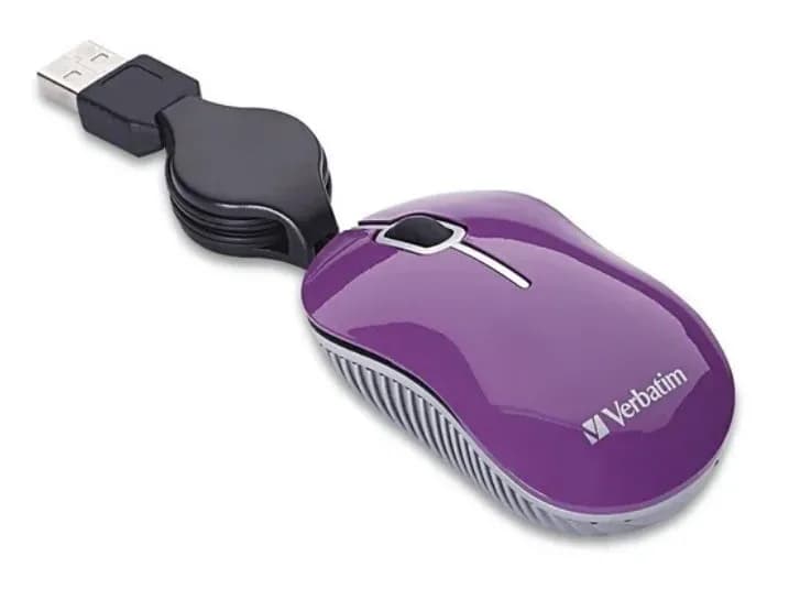 Mini Mouse USB con Cable Retractil Violeta Verbatim 98617