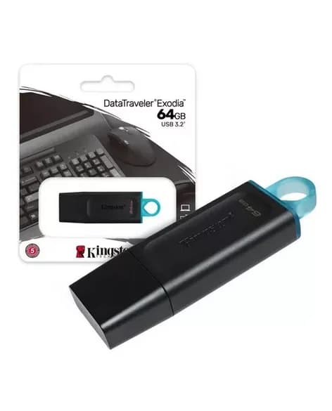 Pendrive Kingston Datatraveler Exodia Dtx/64 64gb 3.2 Gen Color Negro