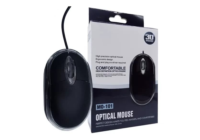 Mini Mouse Negro Optico Cable Usb Premium Hikari M101