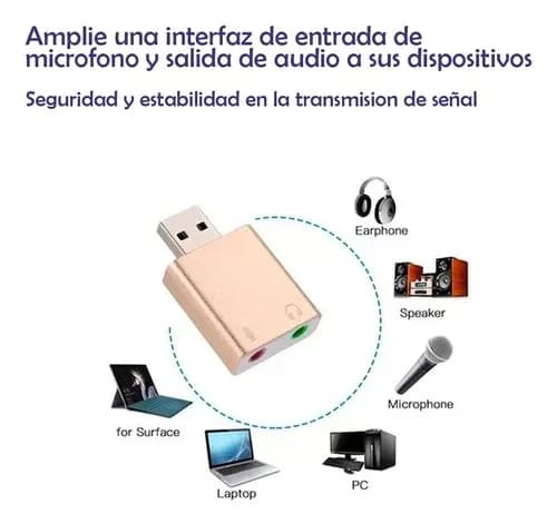 Placa Sonido Usb Externo 7.1 Mic Audio 3.5mm Noga He-282