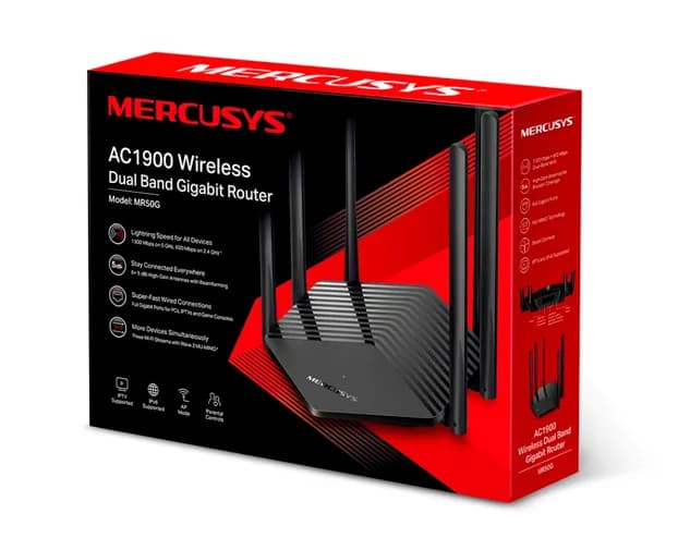 Router Mercusys MR50G Wifi Dual Band Gigabit Mu-mimo AC1900 6 Ant