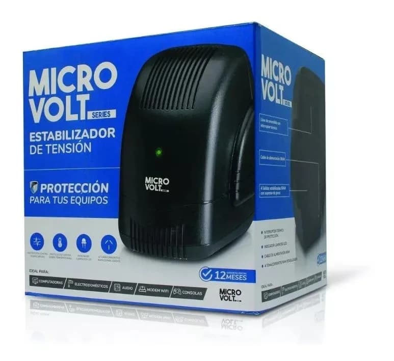 Estabilizador de tensión MICRO VOLT L1200VA 4 tomas TRV